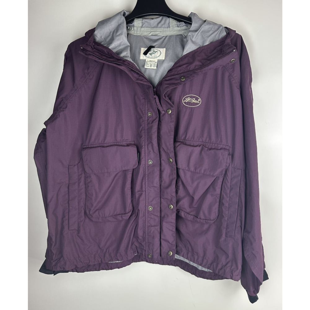 Vintage LL Bean Fly Fishing Hooded Wading Full Zip Cursive Logo Jacket Men's XXL - Picture 2 of 13